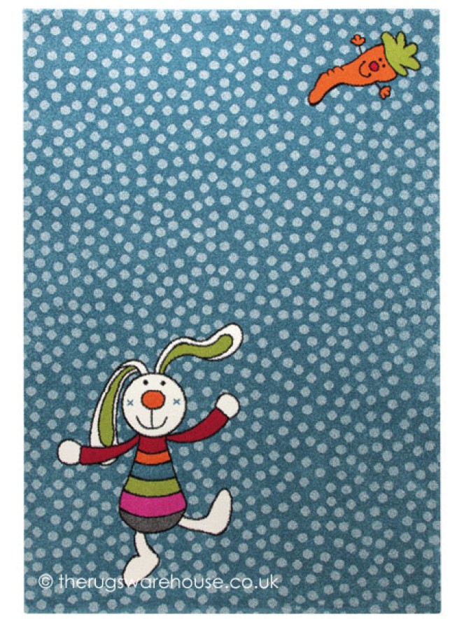 Rainbow Rabbit Blue Rug - 4