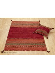 Kelim Red Rug - Thumbnail - 5