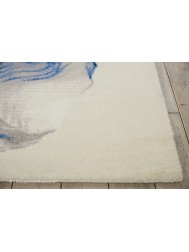 Twilight Chic Ivory Blue Rug - Thumbnail - 4