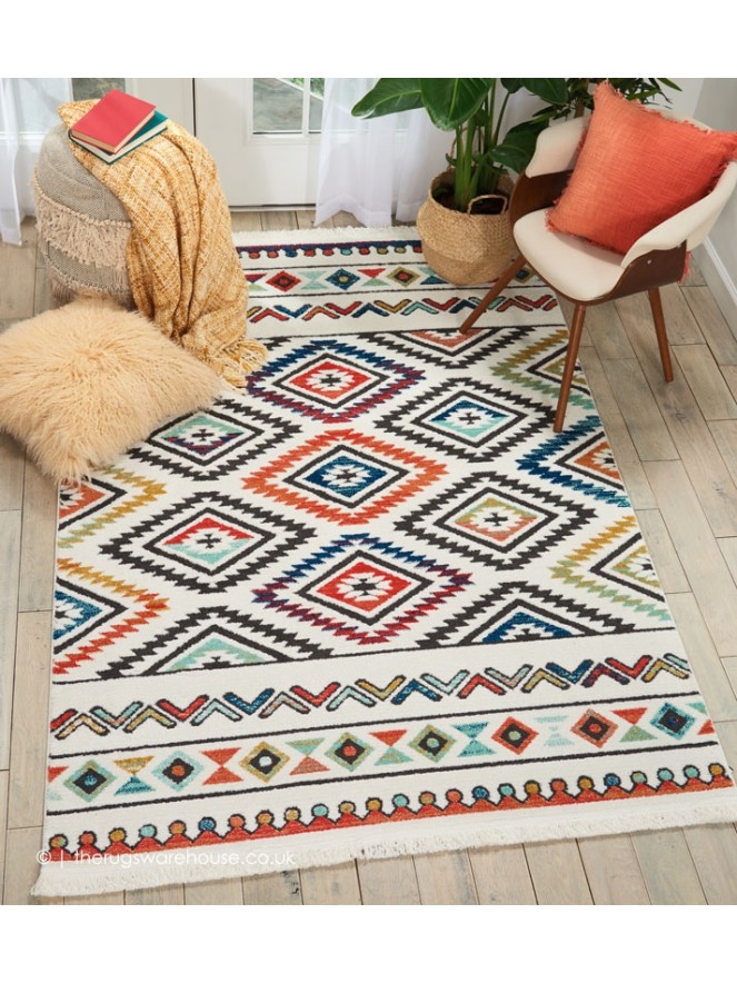Navajo White Mix Rug - 3