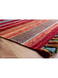 Kelim Stripes Red Rug - Thumbnail - 3
