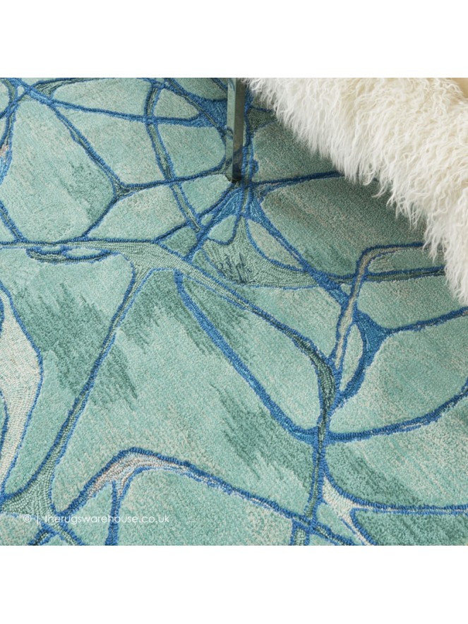 Polygons Symmetry Aqua Rug - 3