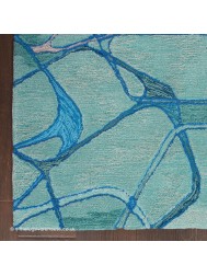 Polygons Symmetry Aqua Rug - Thumbnail - 4