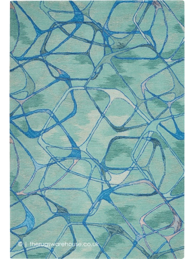 Polygons Symmetry Aqua Rug - 7