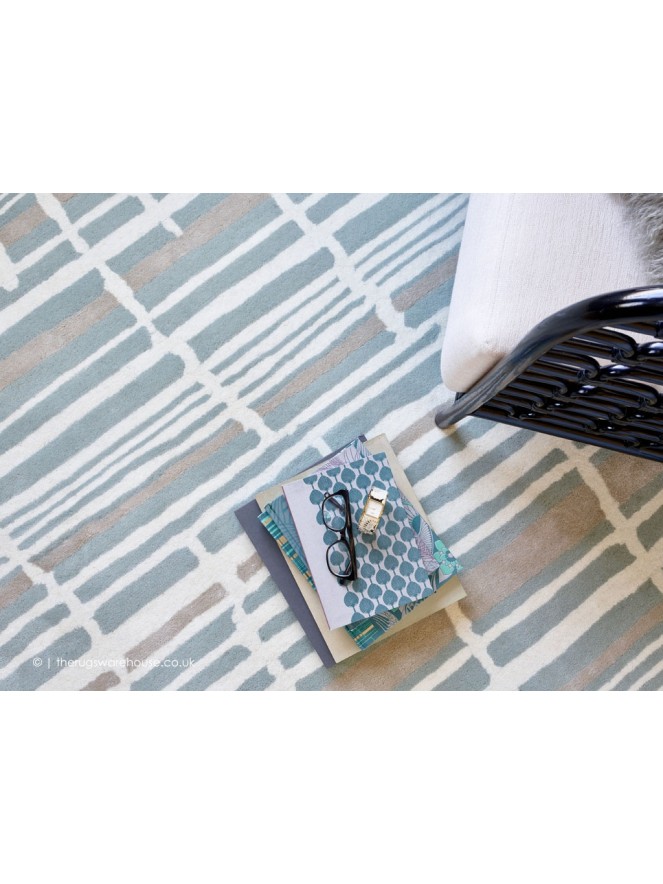 Tortoiseshell Stripe Jade Rug - 4