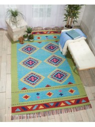 Baja Diamonds Blue Rug - Thumbnail - 2