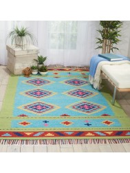 Baja Diamonds Blue Rug - Thumbnail - 3