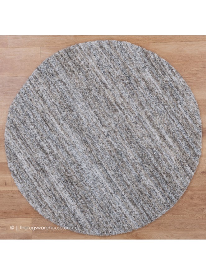 Dunya Beige Silver Circle Rug - 6
