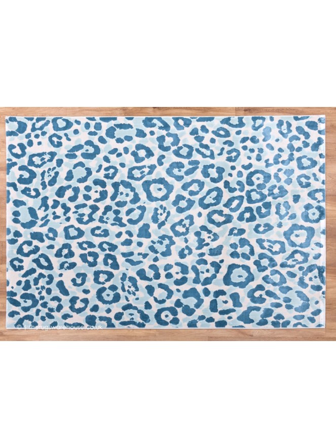 Leopard Quest Blue Rug - 8