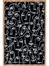 Faces Black White Rug - Thumbnail - 9