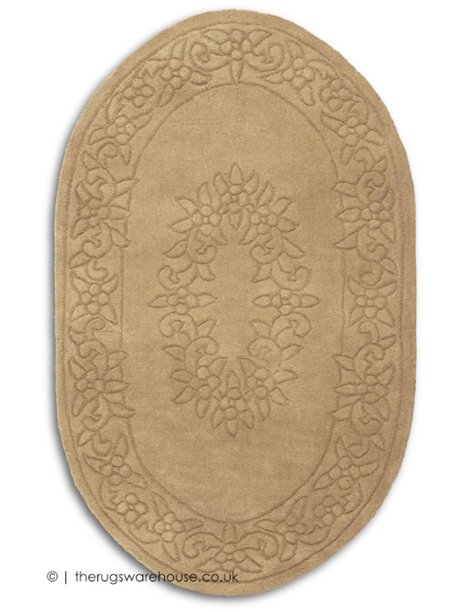 Royale Aubusson Camel Oval Rug - 5