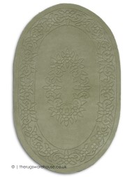 Royale Aubusson Mint Oval Rug - Thumbnail - 5