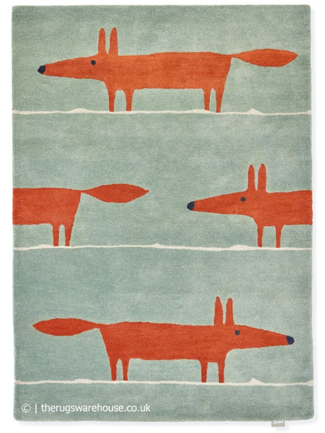 Mr Fox Mint Poppy Rug - 7