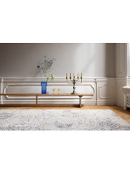 Linear Floral Blue Rug - Thumbnail - 2