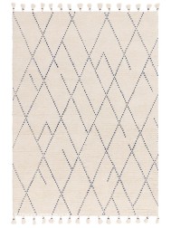 Nepal Cream Blue Linear Rug - Thumbnail - 7