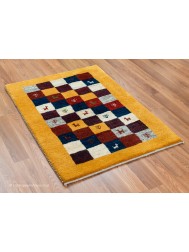 Gabbeh Squares Mustard Rug - Thumbnail - 7
