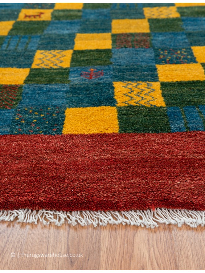 Gabbeh Squares Red Rug - 3