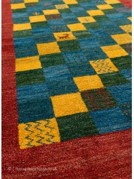 Gabbeh Squares Red Rug - Thumbnail - 5