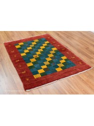 Gabbeh Squares Red Rug - Thumbnail - 7