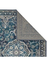 Zoe Medallion Blue Rug - Thumbnail - 4