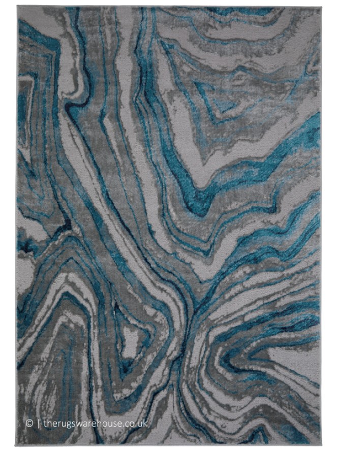 Zoe Wave Blue Rug - 7