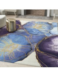Prismatic Blue Gold Rug - Thumbnail - 3