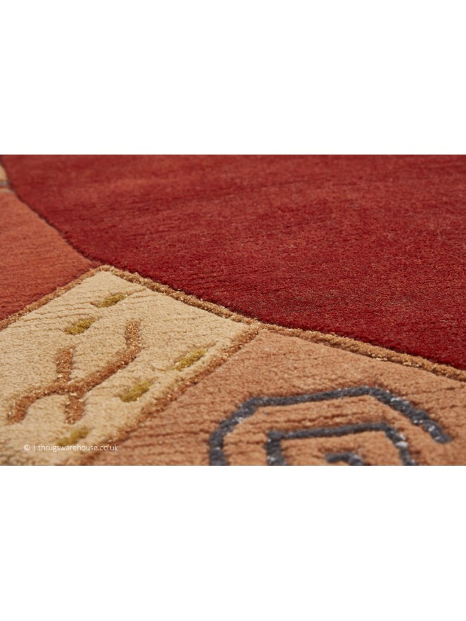 Manali Red Circle Rug - 3