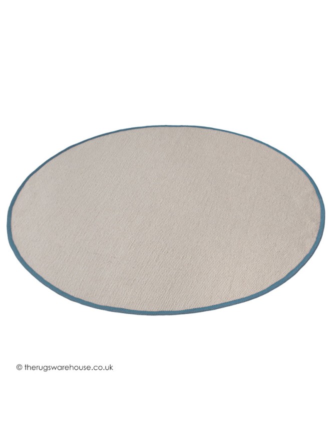 NY Cream Blue Circle Rug - 4